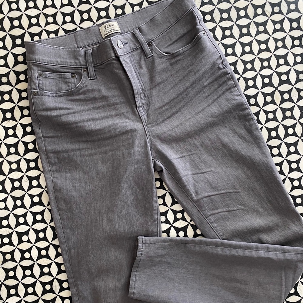 J. Crew Grey Lookout High Rise Skinny Jean
